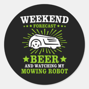 Sticker Rond Robot de tondeuse à gazon tondeuse à gazon