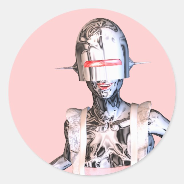 Sticker Rond robot domestique (Devant)