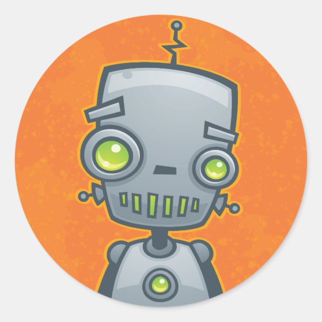 Sticker Rond Robot idiot (Devant)