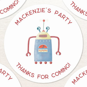 Sticker Rond Robot mignon Merci personnalisé Classic Round St
