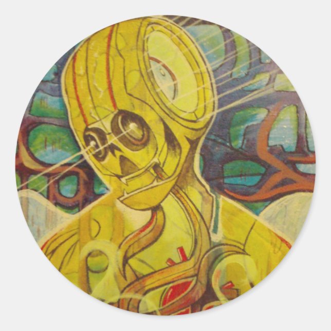 Sticker Rond robots (Devant)