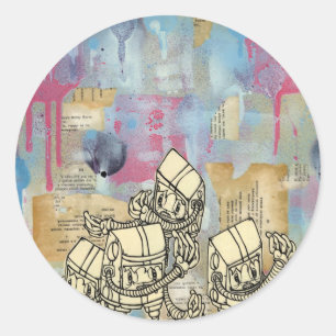 Sticker Rond Robots d'Akayo