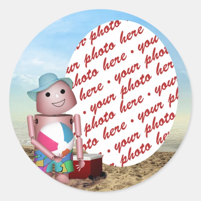 Sticker Rond Robox9 Oublié l'écran solaire ! (Devant)