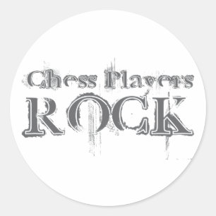 Sticker Rond Roche de joueurs d'échecs