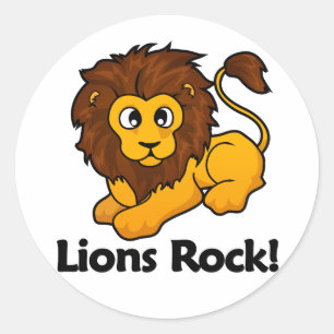 Sticker Rond Roche de lions !