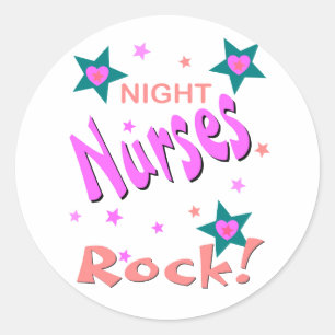 Sticker Rond Roche d'infirmières de nuit