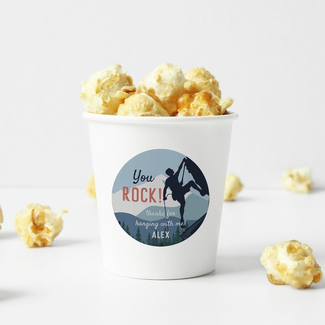 Sticker Rond Roche | Escalade rock fête d'anniversaire Favorise (Créateur téléchargé)