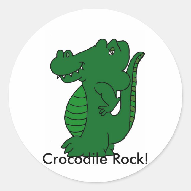 Sticker Rond Rocher de crocodile ! Feuille d'autocollants (20) (Devant)