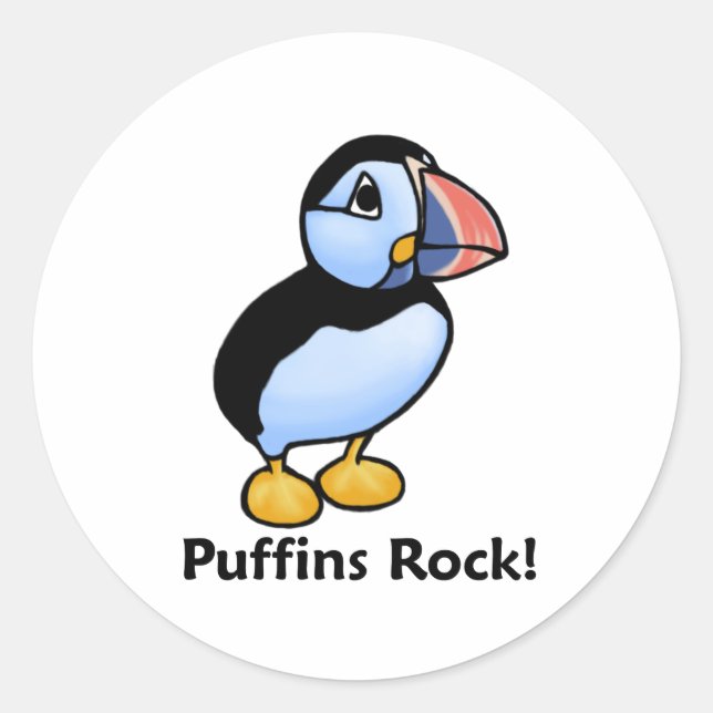 Sticker Rond Rocher des Puffins ! (Devant)