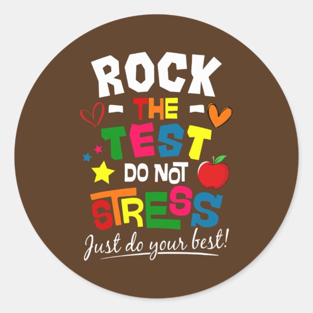 Sticker Rond Rocher Le Point De Test Stress Juste Faites Votre  (Devant)