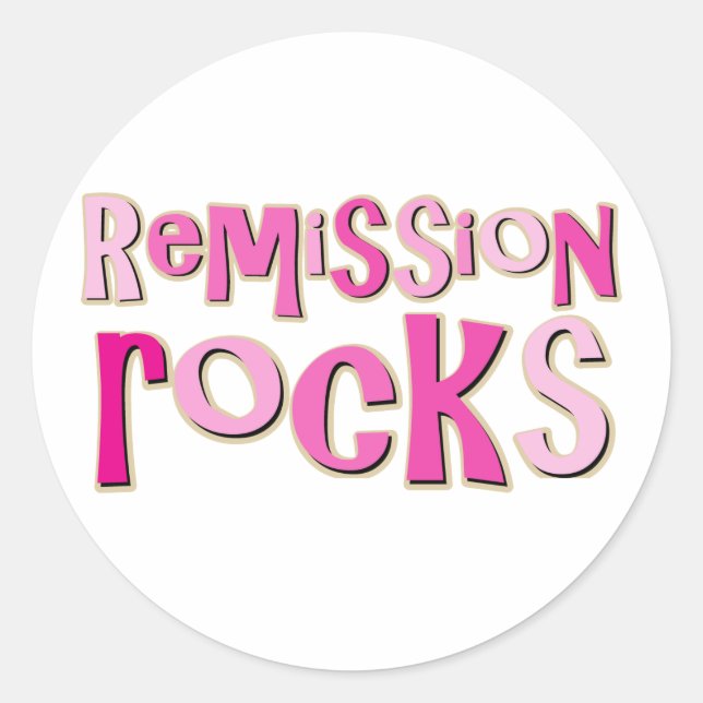 Sticker Rond Roches de remise pour cancer du sein (Devant)