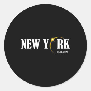 Sticker Rond Rochester Solar Eclipse 2024 Totalité 8 avril 2024