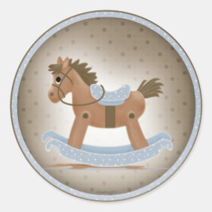Sticker Rond Rocheux l'autocollant de cheval de basculage