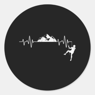 Sticker Rond Rock Climbing Heartbeat Climber Pulse Mountain Out