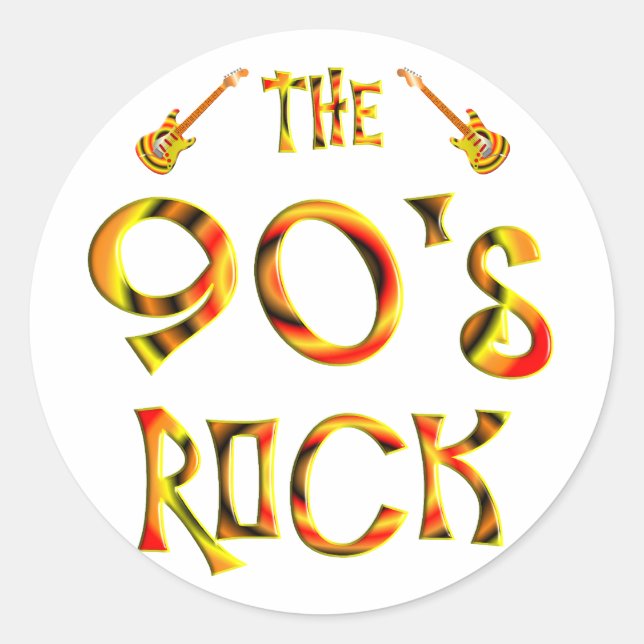 Sticker Rond Rock des années 90 (Devant)