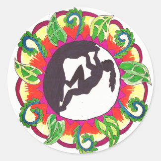 Sticker Rond Rock Escalade Zen Girl