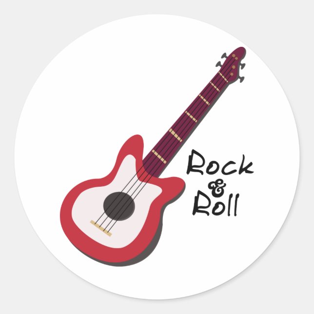 Sticker Rond Rock et Roll (Devant)