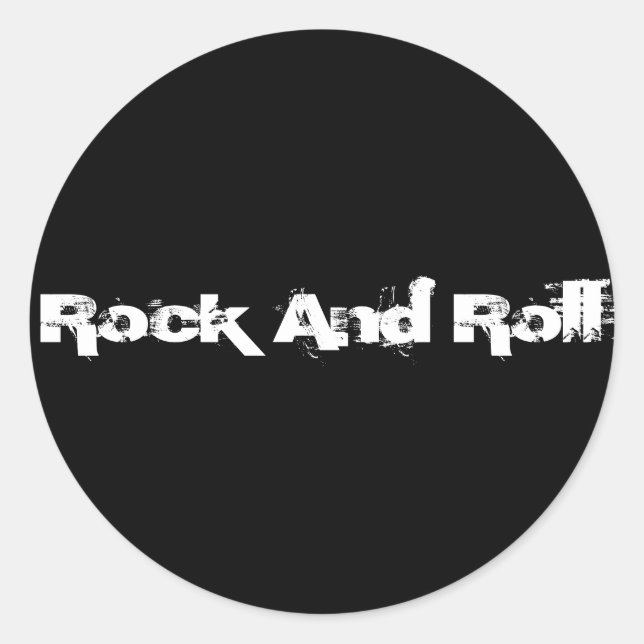 Sticker Rond Rock Et Roll (Devant)