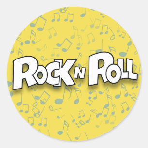Sticker Rond Rock N Roll