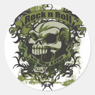 Sticker Rond Rock n Roll est ma vie