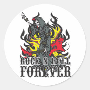 Sticker Rond Rock N Roll Forever
