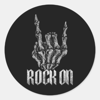 Sticker Rond Rock On Band Tee - shirts For Women Rock And Roll