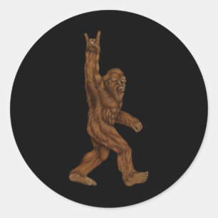 Sticker Rond Rock On Bigfoot - Concert Buddy - Hand Drake Sasqu
