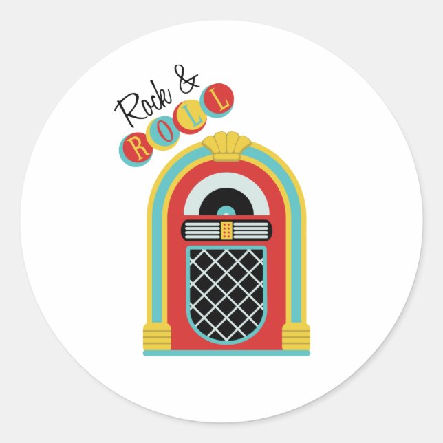 Sticker Rond Rock & Roll (Devant)