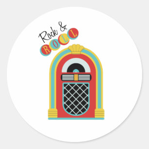 Sticker Rond Rock & Roll