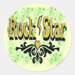 Sticker Rond Rock Star