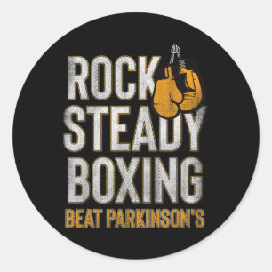 Sticker Rond Rock Steady Boxing Gants d'automne Parkinson Vinta