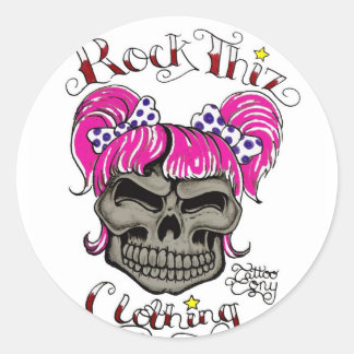 Sticker Rond Rock Thiz Vêtements & Tatouage Tony Pink Ponytails