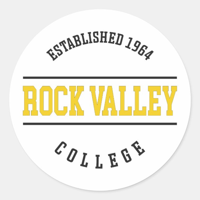 Sticker Rond Rock Valley College - RVC Golden Eagles (Devant)
