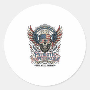 Sticker Rond Rocker du bandana patriotique Gloire ancienne Méta