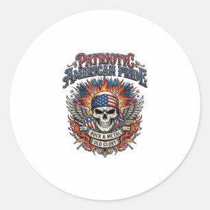 Sticker Rond Rocker du bandana patriotique Gloire ancienne Méta