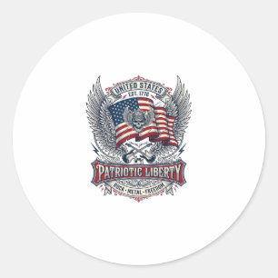 Sticker Rond Rocker du bandana patriotique Méta musique Old Glo