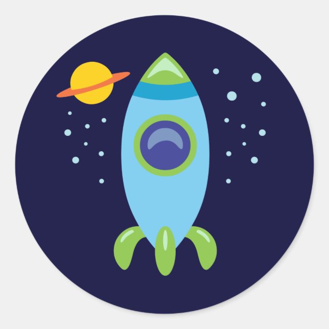 Sticker Rond Rocket Retro (Devant)