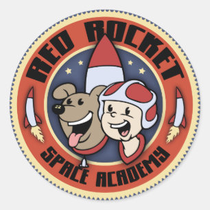 Sticker Rond Rocket rouge