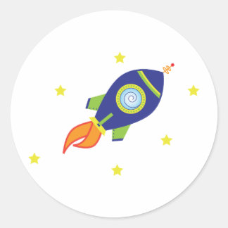 Sticker Rond Rocketship