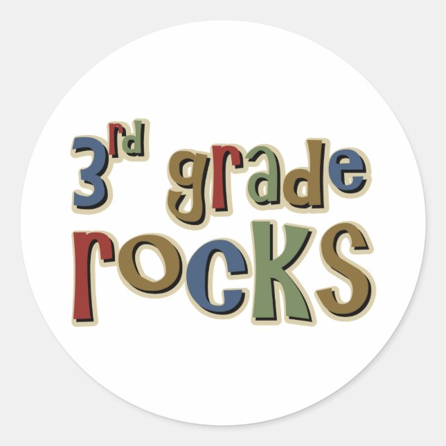 Sticker Rond Rocks de 3e année Troisième (Devant)