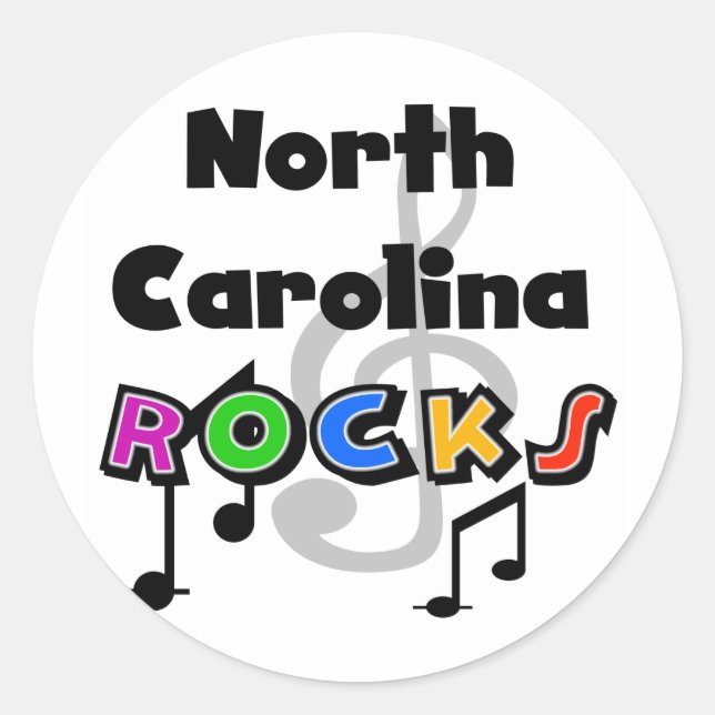 Sticker Rond Rocks de Caroline du Nord (Devant)