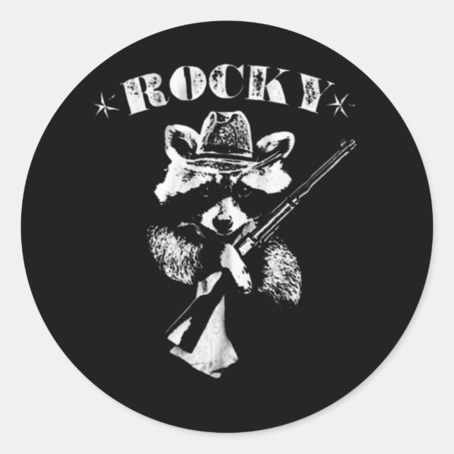 Sticker Rond Rocky Racoon (Devant)