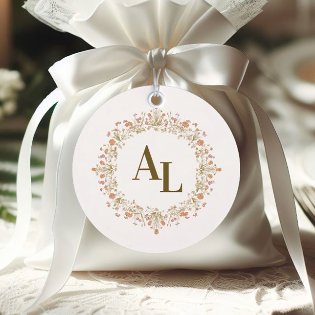 Sticker Rond Rococo Floral Antique Frame Mariage (Créateur téléchargé)