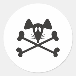Sticker Rond Rodent pirate