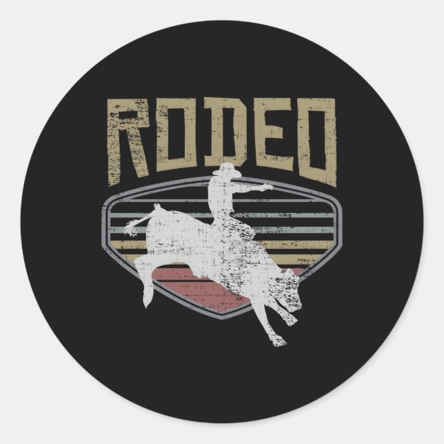 Sticker Rond Rodeo Style Bull Riding (Devant)