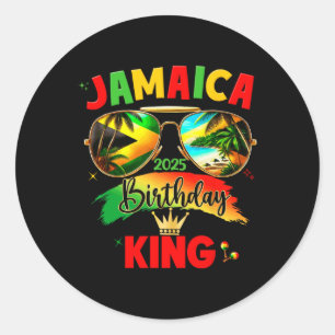 Sticker Rond Roi de la fête d'anniversaire 50 ans Jamaïque 2025