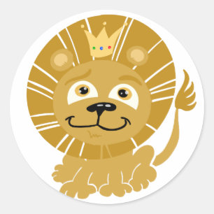 Sticker Rond Roi de la jungle