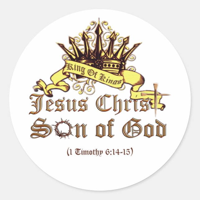Sticker Rond Roi des Rois Religieux (Devant)