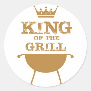 Sticker Rond Roi Du Grill, Or