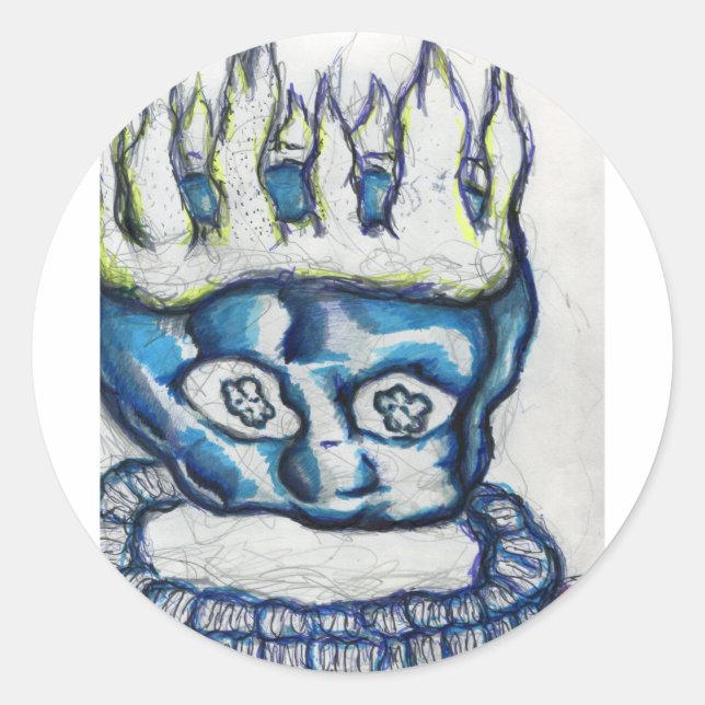 Sticker Rond Roi flottant (Devant)